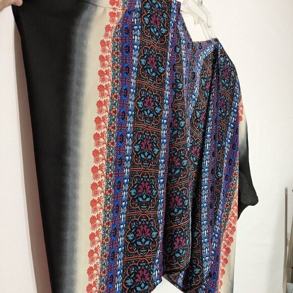 Multi-Colored Chiffon Kimono Open Tunic; One Size,  Plus Size - Picture 4 of 4